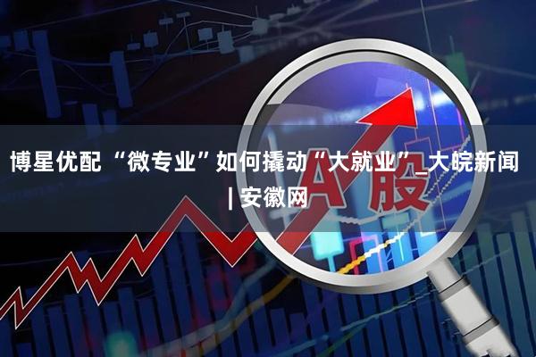 博星优配 “微专业”如何撬动“大就业”_大皖新闻 | 安徽网